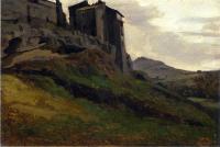 Corot, Jean-Baptiste-Camille - Marino, Large Buildings on the Rocks